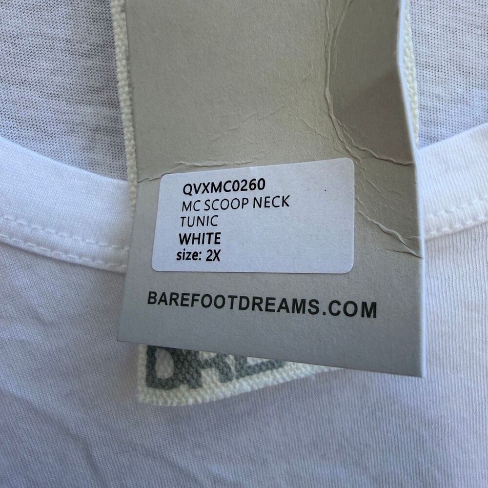Barefoot Dreams Malibu Collection Women's Scoop Neck Tunic T-shirt White 2X NEW - Picture 9 of 9